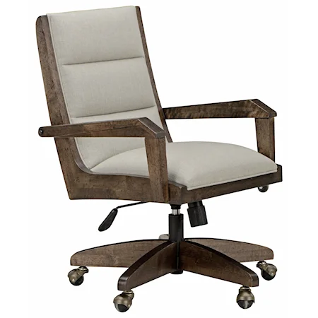 Benchwork Desk Chair with Wood Frame